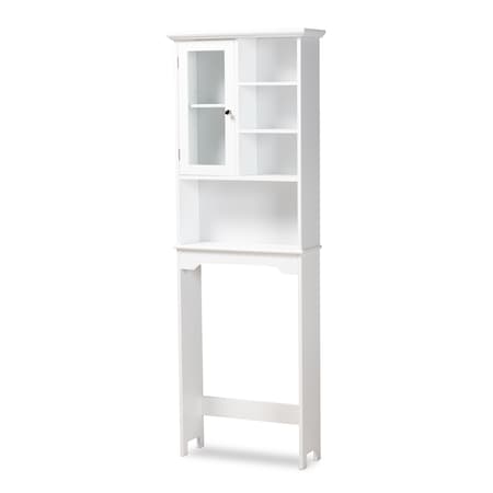 Baxton Studio Campbell Modern and Contemporary White Finished Wood Over the Toilet Bathroom Storage Cabinet 182-11335-Zoro